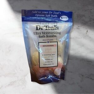 Dr. Teals Pink Himalayan Bath Bombs With Jojoba and Sunflower Oils Set of 5